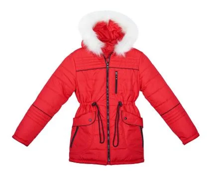 Red jacket on white background Stock Photos
