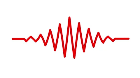Red Jagged Audio Waveform Signal on White Background 库存影片 330623406