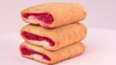 Red jam cookie video Stock Footage 344810011