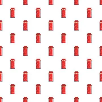 Red jam jars forming seamless pattern background Stock Illustration