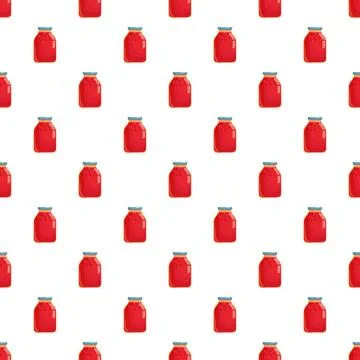 Red jam jars repeating seamless pattern Stock Illustration