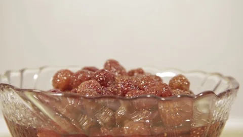 Red jam strawberry close up. Loop rotation Stock Footage 69947125