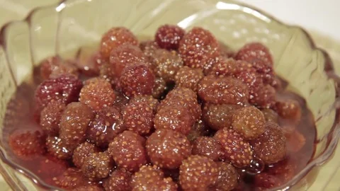 Red jam strawberry close up. Loop rotation Stock Footage 69947986