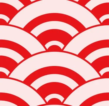 Red Japanese pattern of waves Stock Illustration