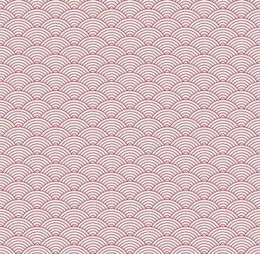 Red Japanese wave seamless pattern background vector Stock Illustration
