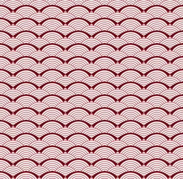 Red Japanese wave seamless pattern background vector 스톡 일러스트