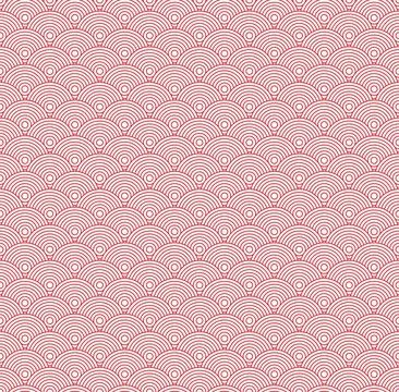 Red Japanese wave seamless pattern background vector-01 Stock Illustration