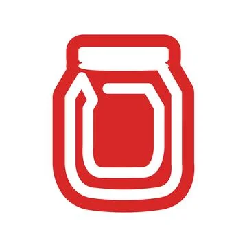 Red Jar Food Container Vector Stock Illustration