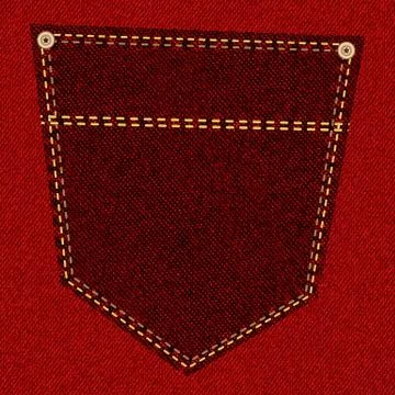 Red jeans pocket Stock Illustration