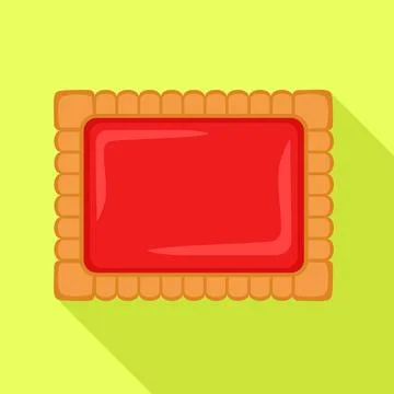 Red jelly biscuit icon, flat style Illustrazione stock