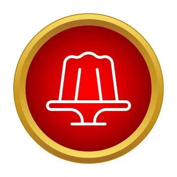 Red jelly dessert icon on cake stand Stock Illustration