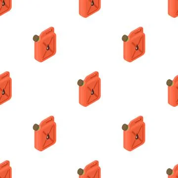 Red jerrycan with oil drop pattern seamless vector Stock Illustration