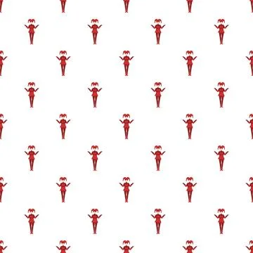 Red jester figure seamless pattern repeating background Stock Illustration