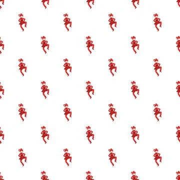 Red jester pattern with harlequin playing music seamless Illustrazione stock