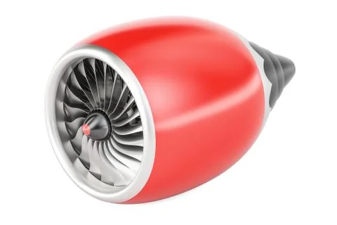 Red jet engine, 3D rendering イラスト素材