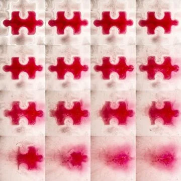 Red  jigsaw piece Foto stock