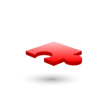 Red jigsaw puzzle vector icon Stock Illustration