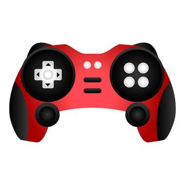 Red joystick icon cartoon vector. Game control Stock Illustration
