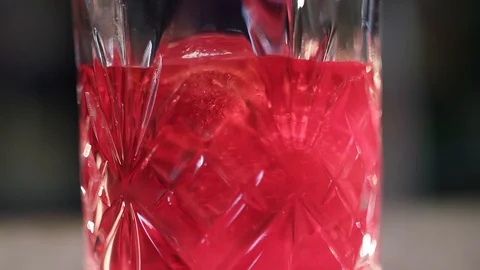 Red juice or cocktail Stock Footage 129088660
