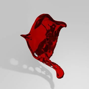 Red juice splash closeup isolated on white background Stock Illustration