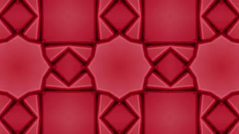 Red kaleidoscope background of three-dimensional shapes. Abstract animated backg Video stock 96718085