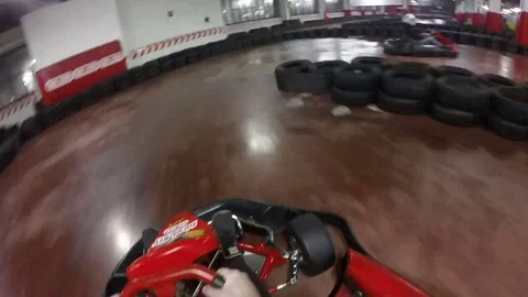 Red Kart Racing Point Of View Video stock 75070651