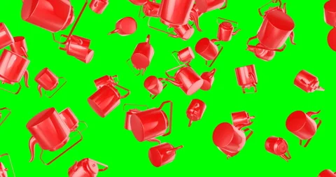 Red keetles falling slow motion Stock Footage 236566307