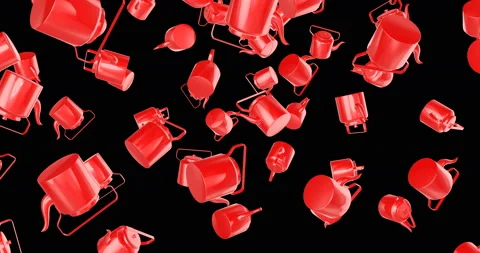 Red keetles falling slow motion Stock Footage 236567822