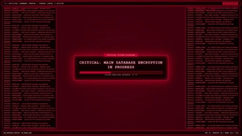 Red Kernel Memory Exposed Critical System Lockdown Warning Hacking Screen. Stock Footage 346836834