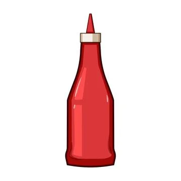 Red ketchup squeeze bottle condiment illustration food Illustration