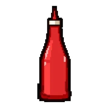 Red ketchup squeeze bottle condiment illustration food Illustrazione stock