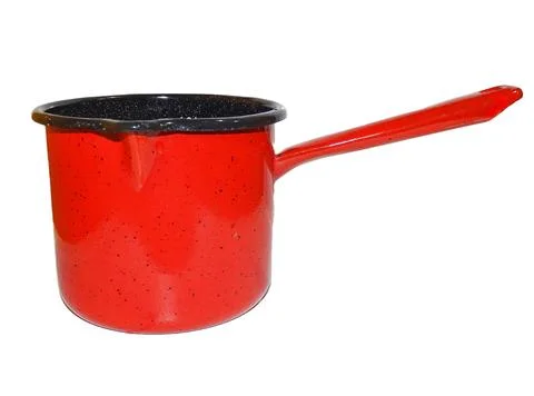 Red kettle isolated on white background Fotos de archivo