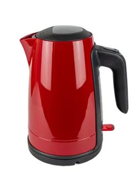 Red kettle isolated on white Stock Photos