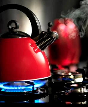 Red kettle Stock Photos