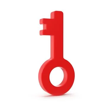 Red key 3d render Stock Illustration