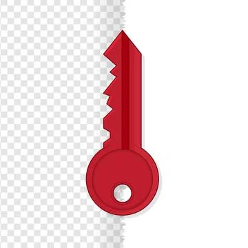Red key icon for web Stock Illustration