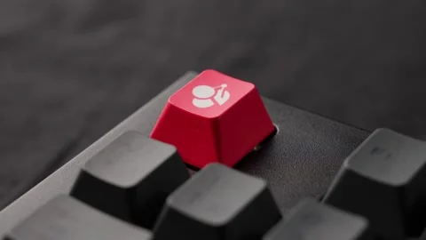 Red key on a mechanical keyboard, used for special functions Stockbeeldmateriaal 270712656