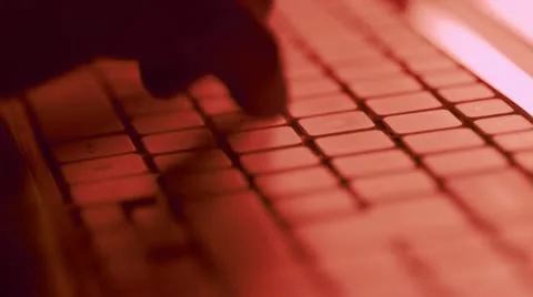Red Keyboard Stock Footage 12051296