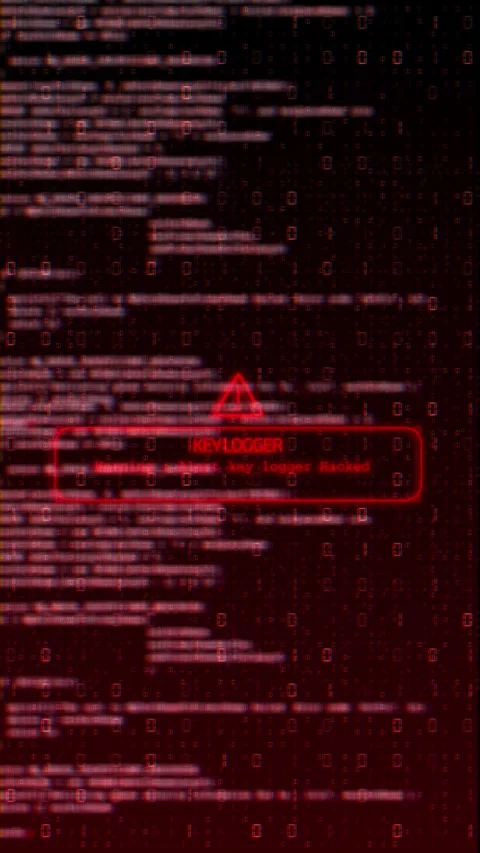 Red Keylogger Hacking Warning Cybersecurity Alert Background Stock Footage 341360106