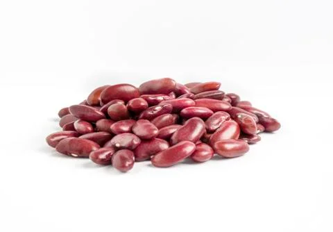 Red kidney bean or Flat lay red beans  isolated on white background Stock Photos