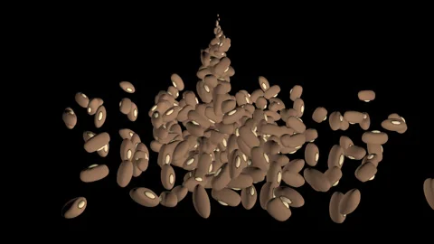 Red kidney beans falling animation Stock Footage 279253833