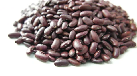Red Kidney Beans Rotating on White Background Stock Footage 62026959