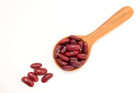 Red kidney beans on white background 写真素材