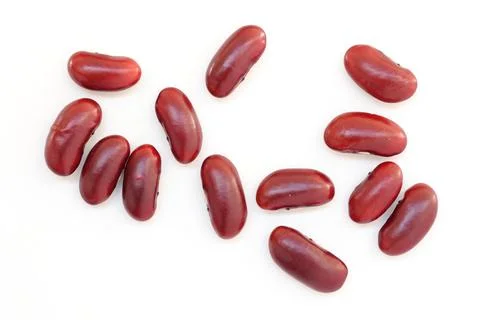 Red kidney beans on white background Stock Photos