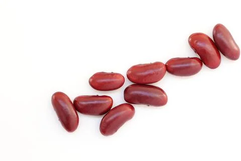 Red kidney beans on white background 스톡 사진