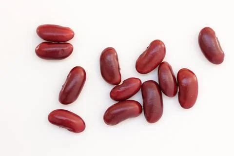 Red kidney beans on white background 写真素材