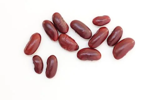 Red kidney beans on white background 写真素材