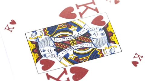 Red king playing card rotates on white background Stock Footage 35521285