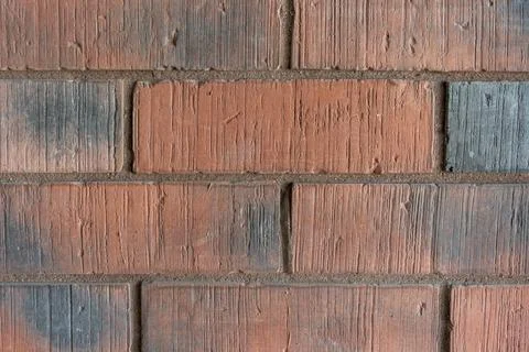 Red King Size Brick Wall Texture - Rustic Masonry Background Stock Photos
