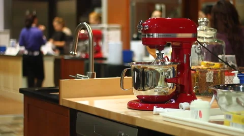 Red Kitchen Aid Mixer Stock Footage 46784268